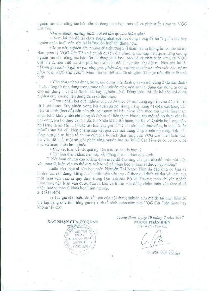 Đánh giá một số giá trị gia tăng góp phần tăng cường nguồn lực cho việc bảo vệ và phát triển Vườn quốc gia Cát tiên 16 4