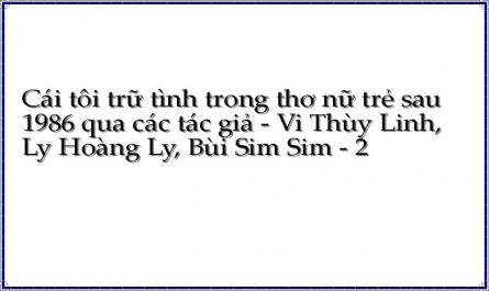 Cái tôi trữ tình trong thơ nữ trẻ sau 1986 qua các tác giả - Vi Thùy Linh, Ly Hoàng Ly, Bùi Sim Sim - 2
