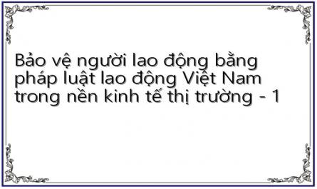 Bảo vệ người lao động bằng pháp luật lao động Việt Nam trong nền kinh tế thị trường - 1