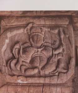 Bản ảnh 124 Trang trí trụ đấu vì nách đình Tây Đằng Đề tài người cầm 10