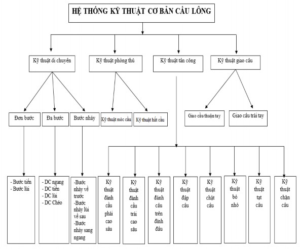 Sơ đồ 1 1 Hệ thống kỹ thuật cơ bản cầu lông 1 4 5 Yếu tố về tâm lý 50 1