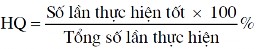 Hiệu suất thi đấu trong một trận đấu được xác định bằng trung bình cộng 1