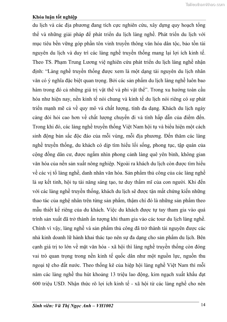 Khóa luận tốt nghiệp Văn hóa du lịch Bước đầu tìm hiểu về làng gỗ Đồng Kỵ trong phát triển du lịch ở Đồng Bằng Bắc Bộ - 3 Trang 17
