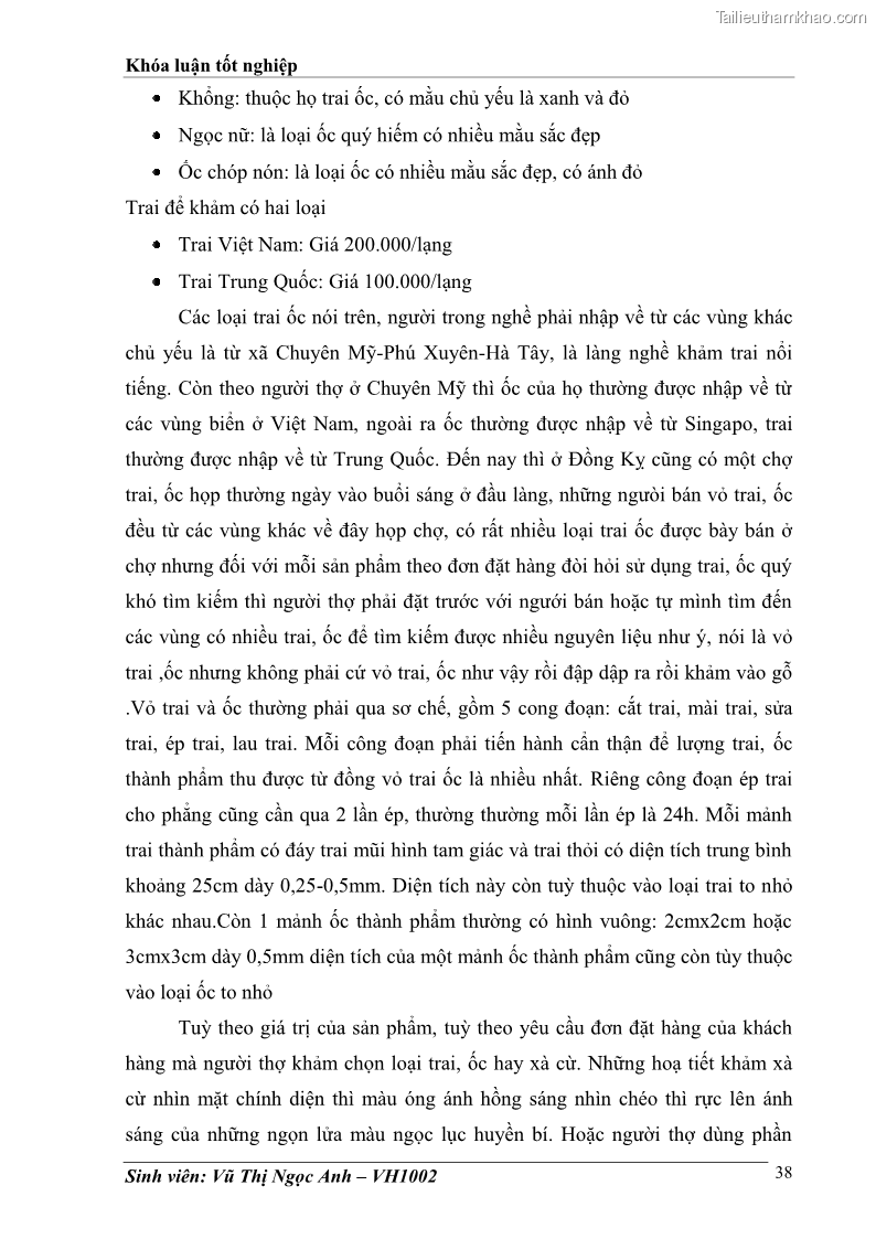 Khóa luận tốt nghiệp Văn hóa du lịch Bước đầu tìm hiểu về làng gỗ Đồng Kỵ trong phát triển du lịch ở Đồng Bằng Bắc Bộ - 6 Trang 41