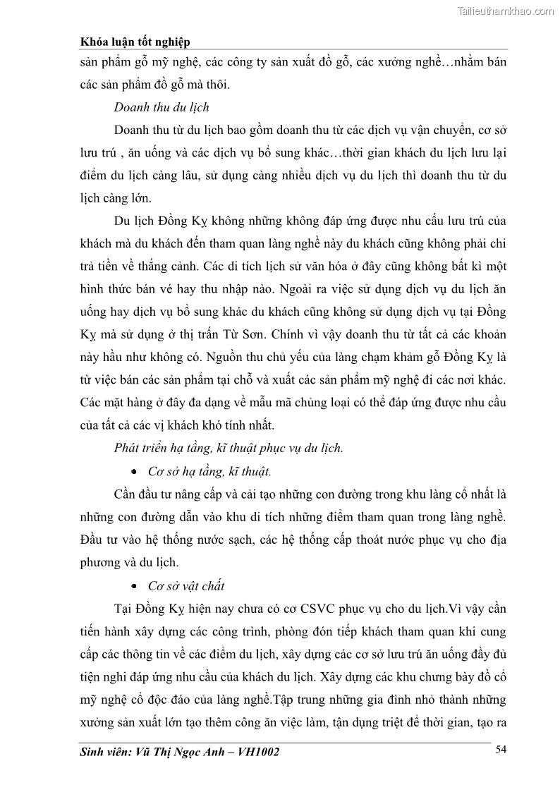 Khóa luận tốt nghiệp Văn hóa du lịch Bước đầu tìm hiểu về làng gỗ Đồng Kỵ trong phát triển du lịch ở Đồng Bằng Bắc Bộ - 8 Trang 57