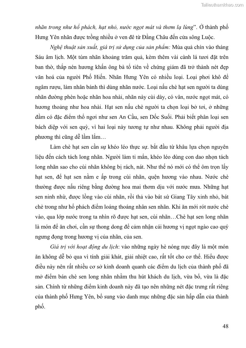 Khóa luận tốt nghiệp Văn hóa du lịch Đánh giá tài nguyên du lịch nhân văn của thành phố Hưng Yên - 8 Trang 57