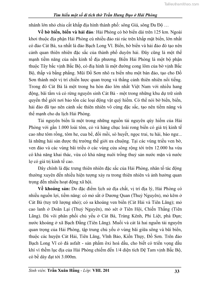 Khóa luận tốt nghiệp Văn hóa du lịch Tìm hiểu một số di tích thờ Trần Hưng Đạo ở Hải Phòng - 5 Trang 33