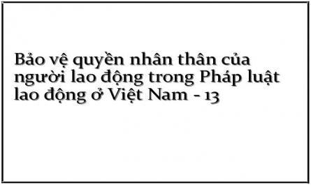 Bảo vệ quyền nhân thân của người lao động trong Pháp luật lao động ở Việt Nam - 13