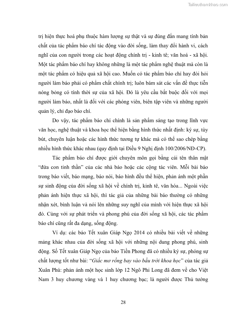 Luận văn thạc sĩ luật học Bảo vệ quyền nhân thân bằng pháp luật dân sự trong lĩnh vực báo chí - 5 Trang 33
