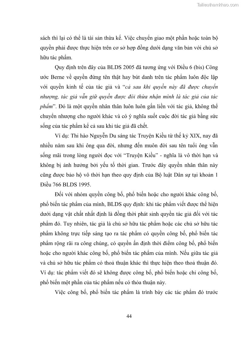 Luận văn thạc sĩ luật học Bảo vệ quyền nhân thân bằng pháp luật dân sự trong lĩnh vực báo chí - 7 Trang 49