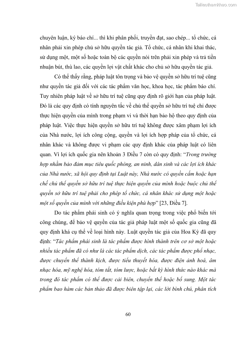 Luận văn thạc sĩ luật học Bảo vệ quyền nhân thân bằng pháp luật dân sự trong lĩnh vực báo chí - 9 Trang 65