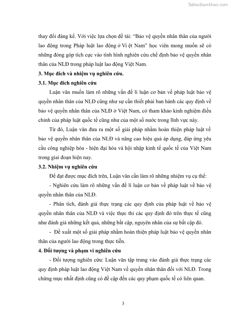 Luận văn thạc sĩ luật học Bảo vệ quyền nhân thân của người lao động trong Pháp luật lao động ở Việt Nam - 2 Trang 9