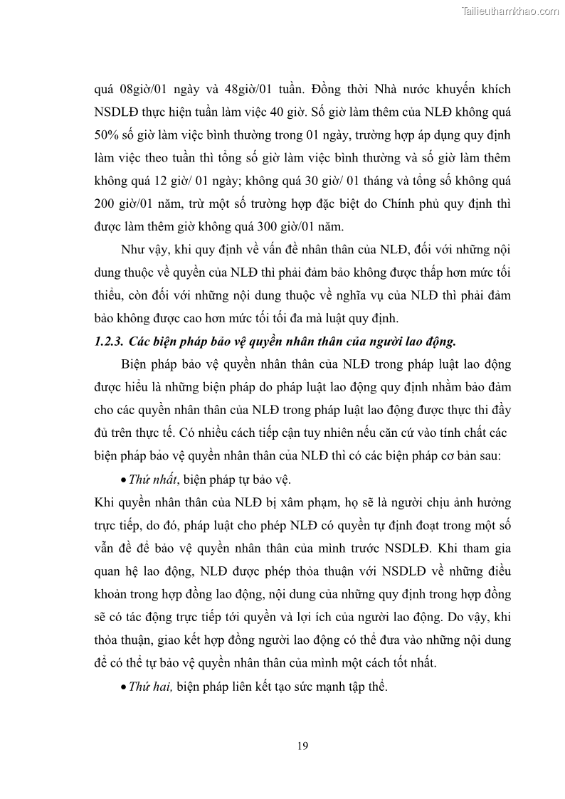 Luận văn thạc sĩ luật học Bảo vệ quyền nhân thân của người lao động trong Pháp luật lao động ở Việt Nam - 4 Trang 25