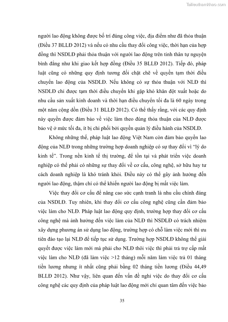 Luận văn thạc sĩ luật học Bảo vệ quyền nhân thân của người lao động trong Pháp luật lao động ở Việt Nam - 6 Trang 41