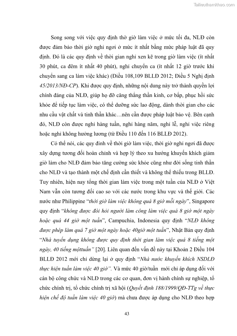 Luận văn thạc sĩ luật học Bảo vệ quyền nhân thân của người lao động trong Pháp luật lao động ở Việt Nam - 7 Trang 49