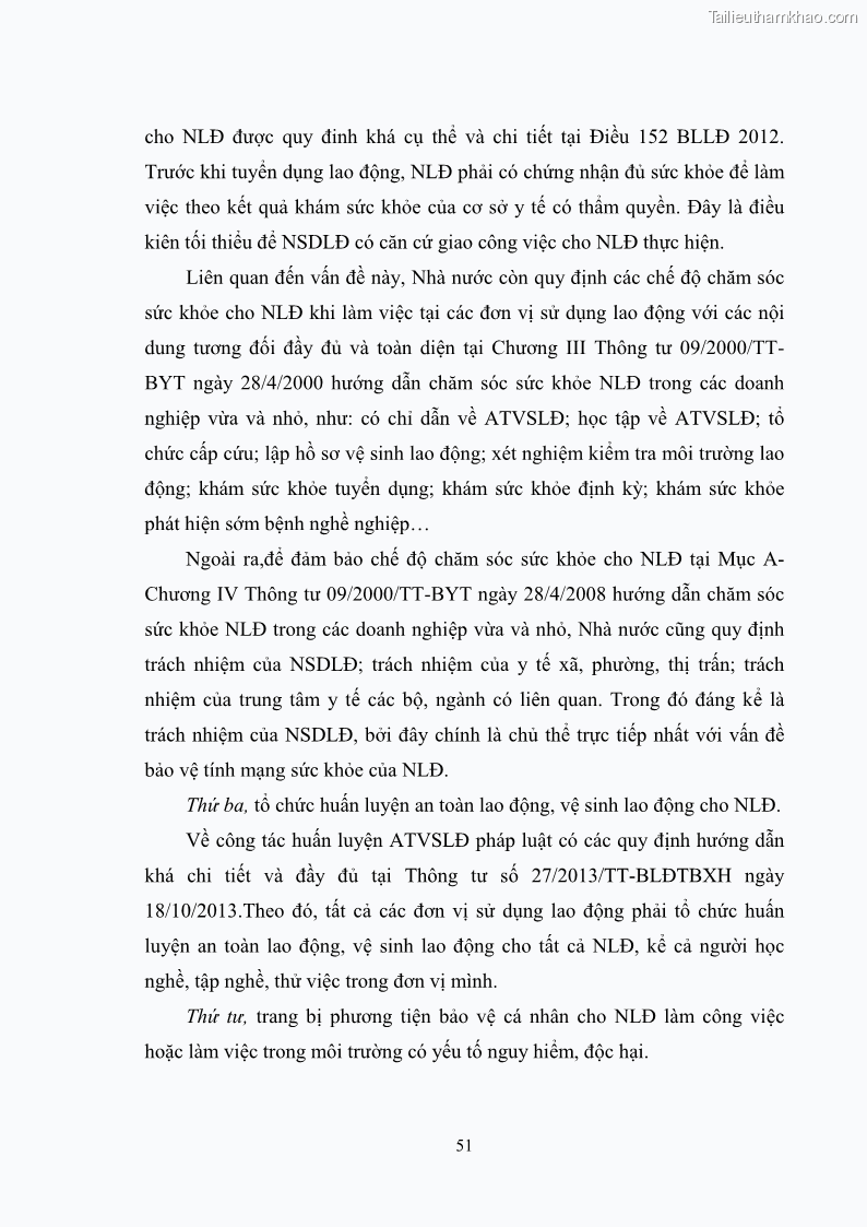 Luận văn thạc sĩ luật học Bảo vệ quyền nhân thân của người lao động trong Pháp luật lao động ở Việt Nam - 8 Trang 57