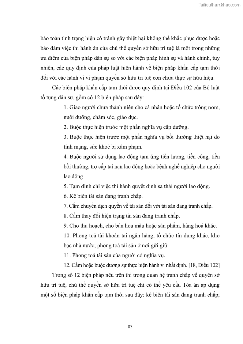 Luận văn thạc sĩ luật học Bảo vệ quyền sở hữu công nghiệp đối với chỉ dẫn thương mại bằng biện pháp dân sự theo pháp luật Việt Nam - 12 Trang 89