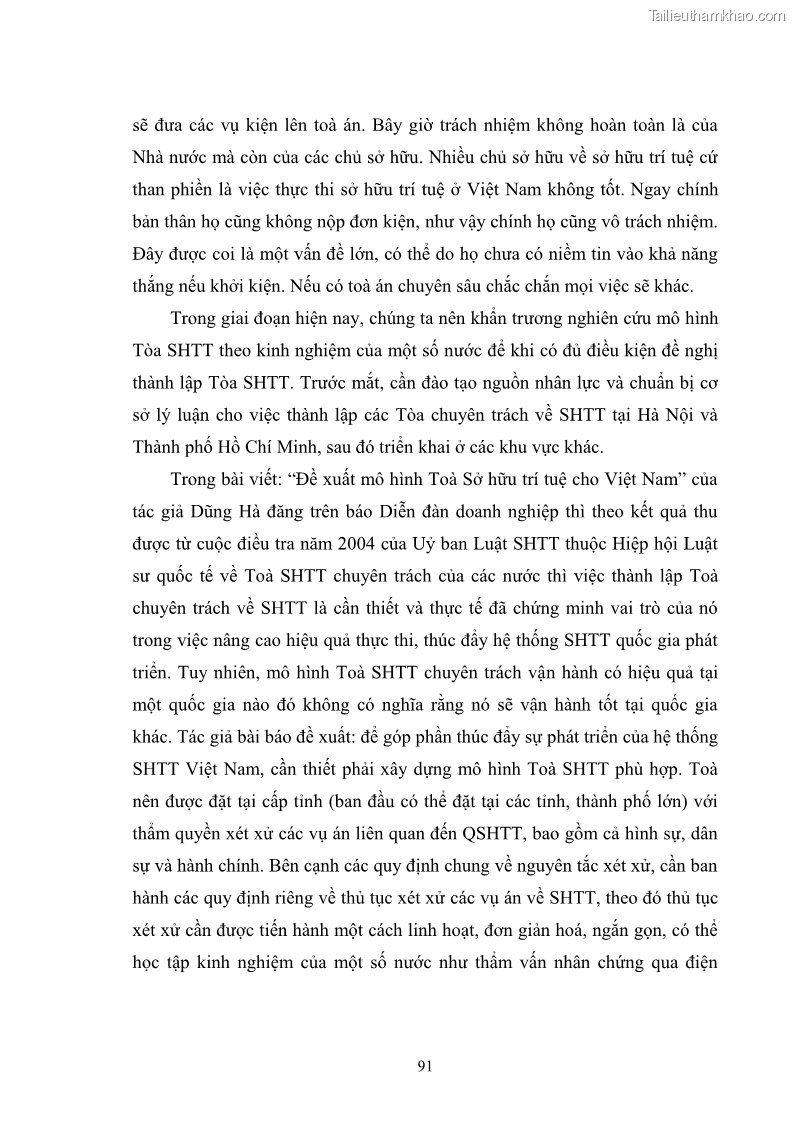 Luận văn thạc sĩ luật học Bảo vệ quyền sở hữu công nghiệp đối với chỉ dẫn thương mại bằng biện pháp dân sự theo pháp luật Việt Nam - 13 Trang 97