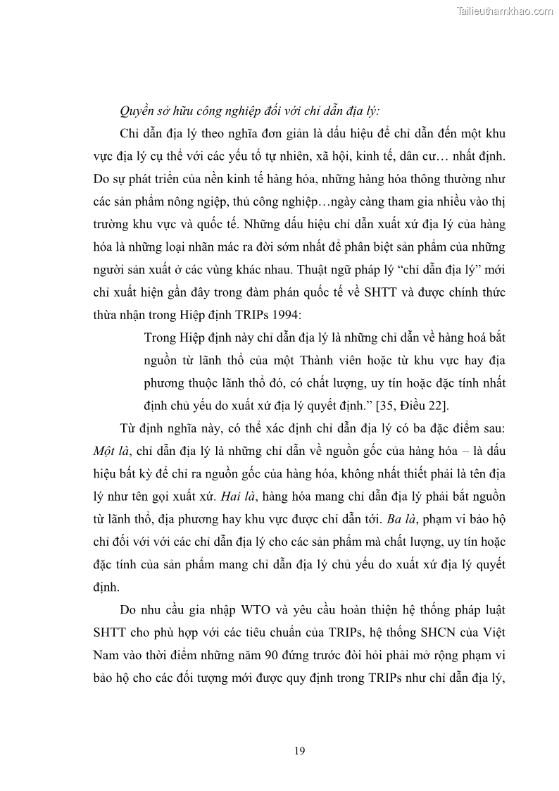 Luận văn thạc sĩ luật học Bảo vệ quyền sở hữu công nghiệp đối với chỉ dẫn thương mại bằng biện pháp dân sự theo pháp luật Việt Nam - 4 Trang 25