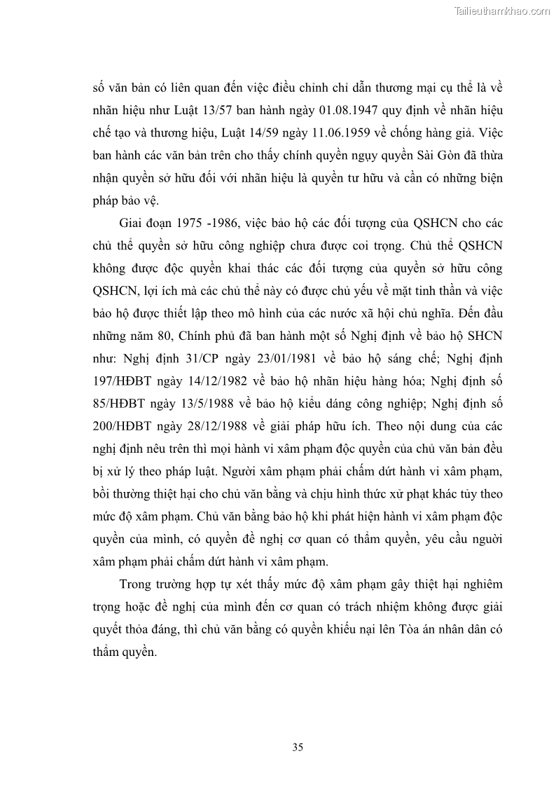 Luận văn thạc sĩ luật học Bảo vệ quyền sở hữu công nghiệp đối với chỉ dẫn thương mại bằng biện pháp dân sự theo pháp luật Việt Nam - 6 Trang 41