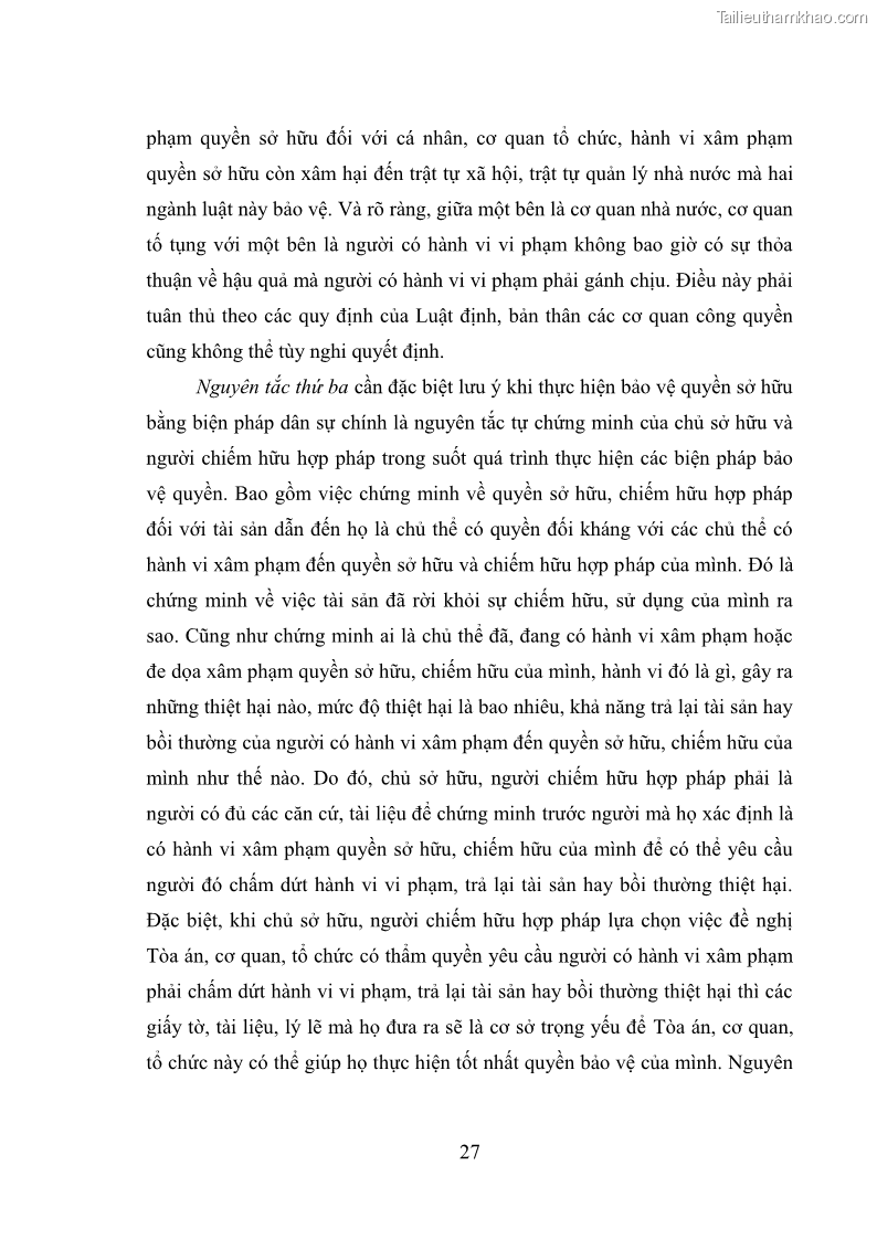 Luận văn thạc sĩ luật học Bảo vệ quyền sở hữu theo pháp luật dân sự Việt Nam - 5 Trang 33