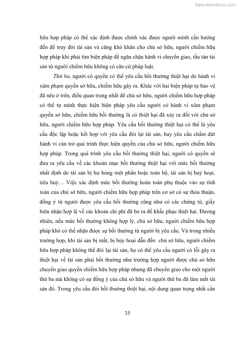 Luận văn thạc sĩ luật học Bảo vệ quyền sở hữu theo pháp luật dân sự Việt Nam - 6 Trang 41
