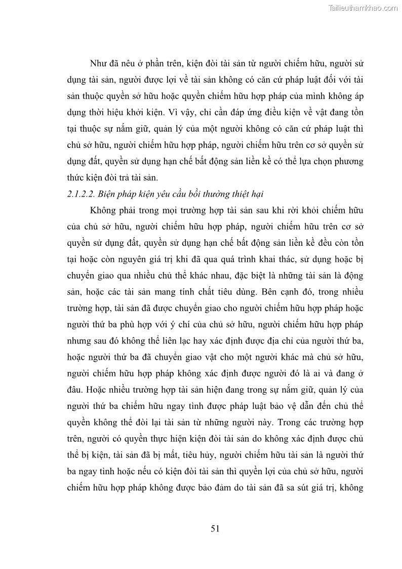 Luận văn thạc sĩ luật học Bảo vệ quyền sở hữu theo pháp luật dân sự Việt Nam - 8 Trang 57
