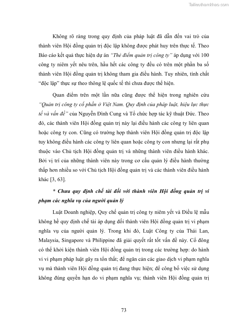 Luận văn thạc sĩ luật học Bảo vệ quyền và lợi ích hợp pháp của nhà đầu tư trong công ty niêm yết ở Việt Nam - 10 Trang 73