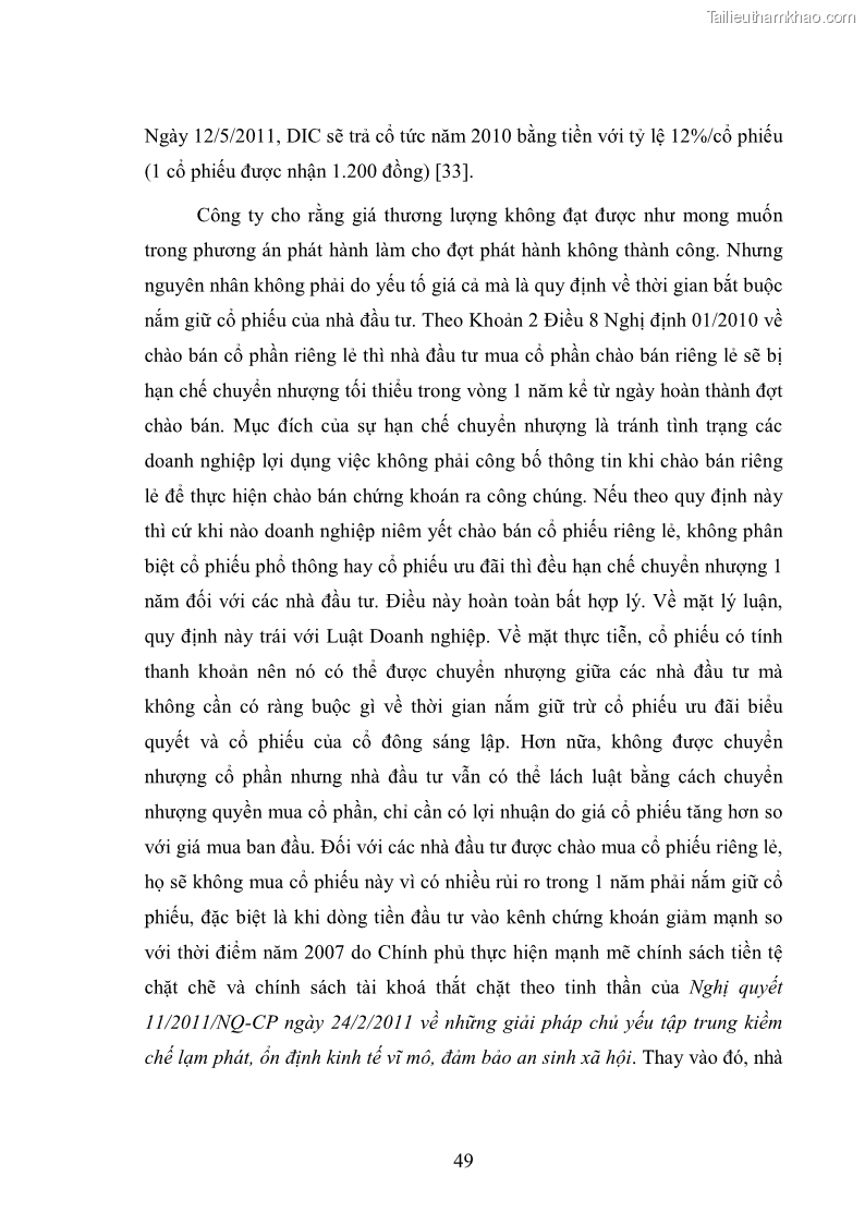 Luận văn thạc sĩ luật học Bảo vệ quyền và lợi ích hợp pháp của nhà đầu tư trong công ty niêm yết ở Việt Nam - 7 Trang 49