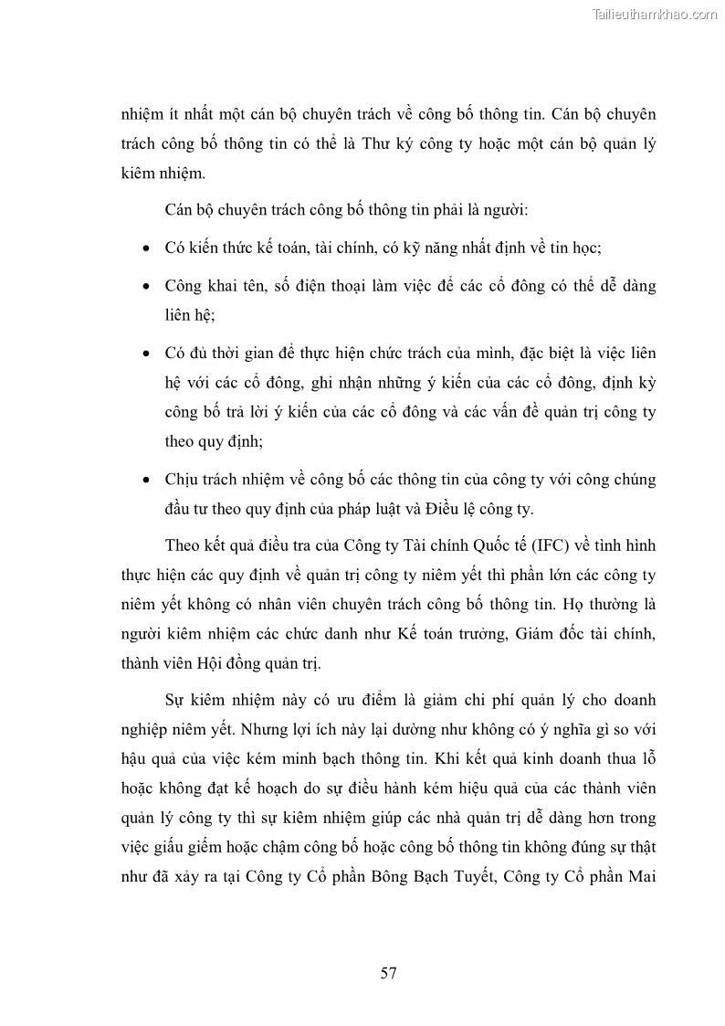 Luận văn thạc sĩ luật học Bảo vệ quyền và lợi ích hợp pháp của nhà đầu tư trong công ty niêm yết ở Việt Nam - 8 Trang 57