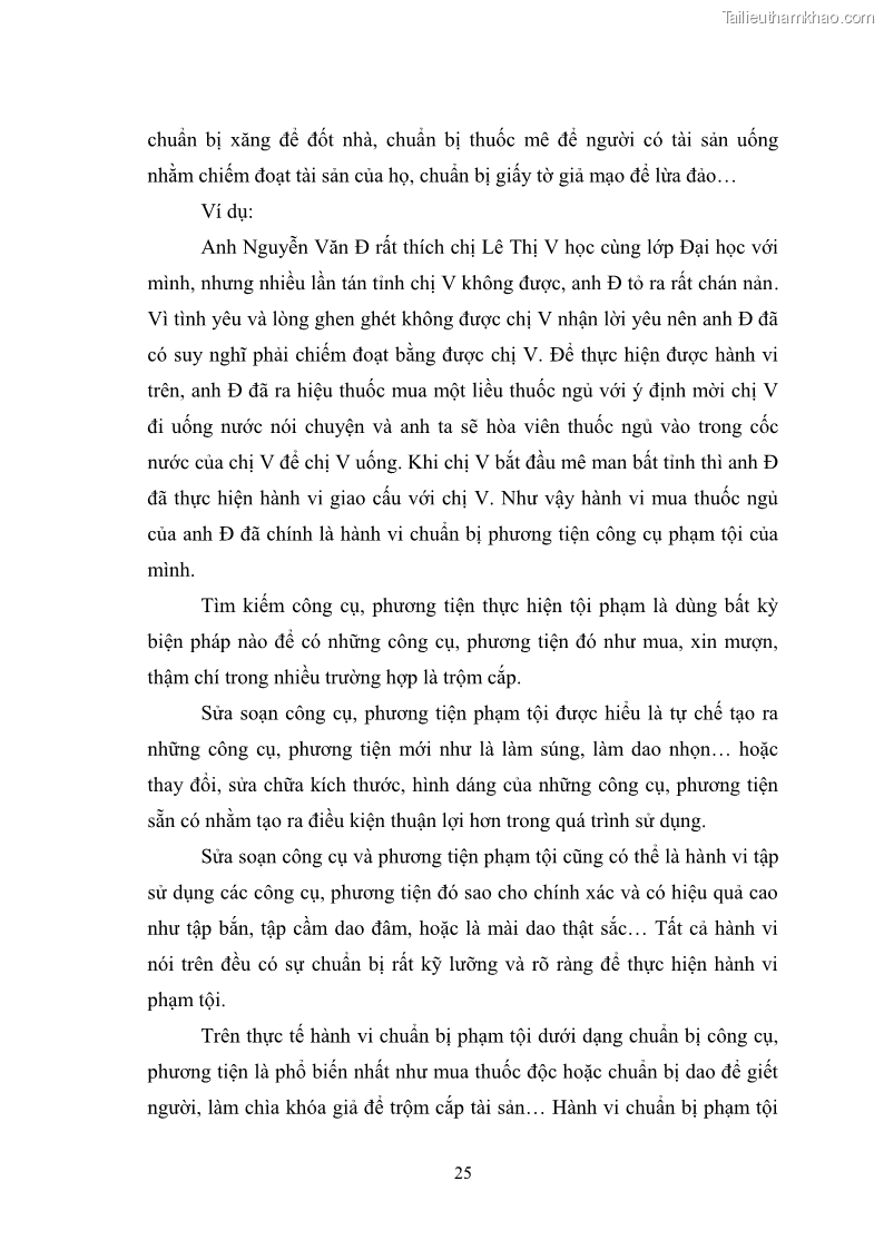 Luận Văn Thạc Sĩ Luật Học Chế định chuẩn bị phạm tội trong Luật hình sự Việt Nam - 4 Trang 25