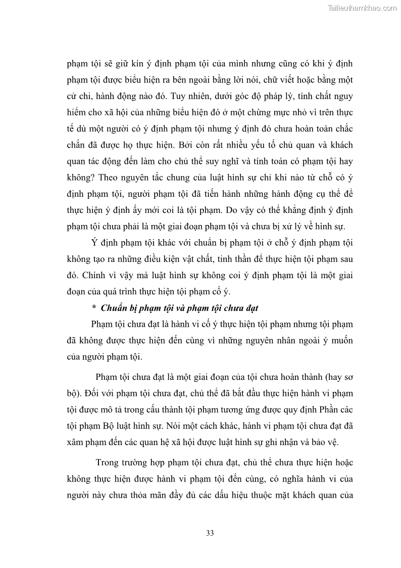 Luận Văn Thạc Sĩ Luật Học Chế định chuẩn bị phạm tội trong Luật hình sự Việt Nam - 5 Trang 33