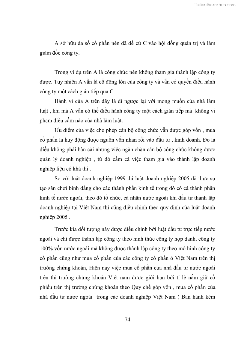 Luận Văn Thạc Sĩ Luật Học Chế độ pháp lý về vốn của công ty cổ phần theo pháp luật Việt Nam - 10 Trang 73
