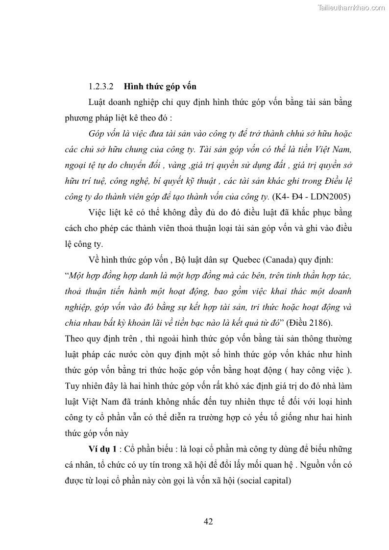 Luận Văn Thạc Sĩ Luật Học Chế độ pháp lý về vốn của công ty cổ phần theo pháp luật Việt Nam - 6 Trang 41