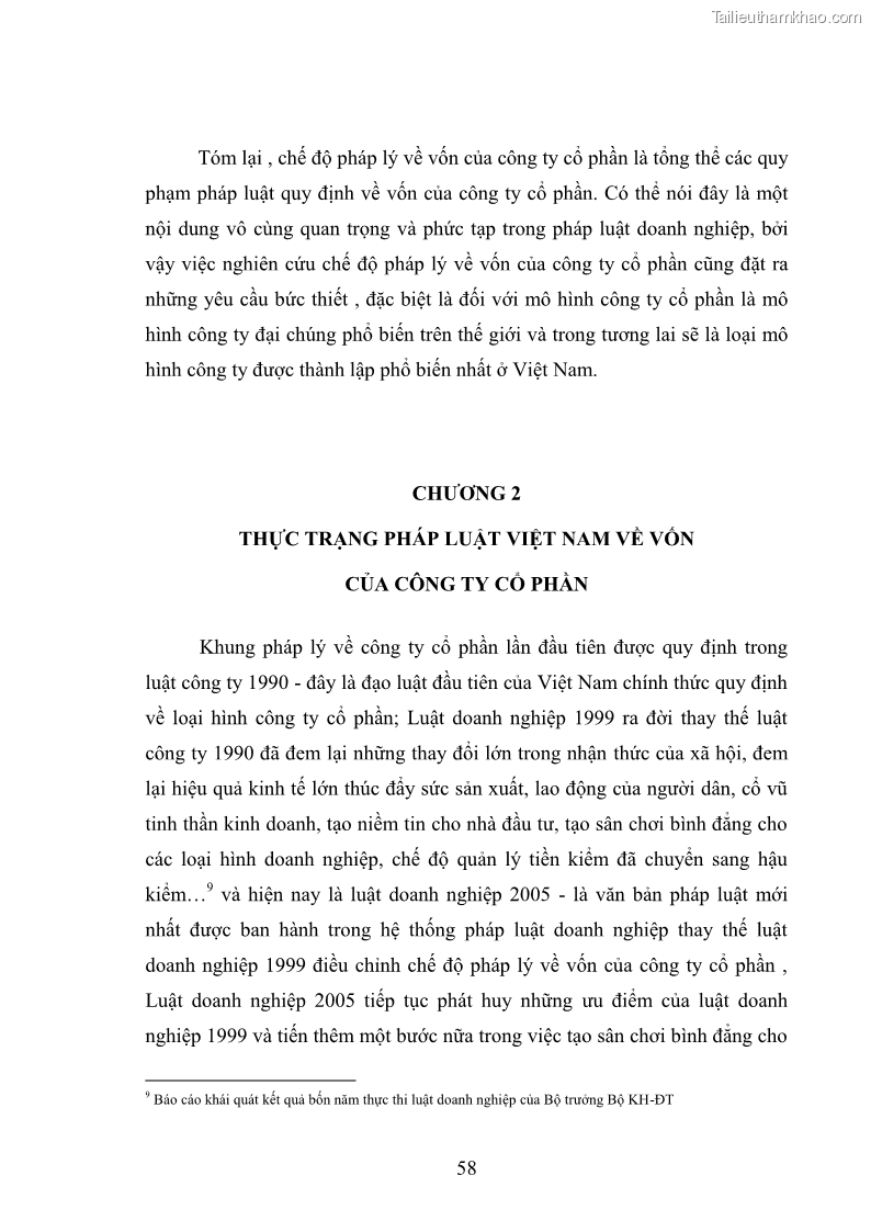 Luận Văn Thạc Sĩ Luật Học Chế độ pháp lý về vốn của công ty cổ phần theo pháp luật Việt Nam - 8 Trang 57