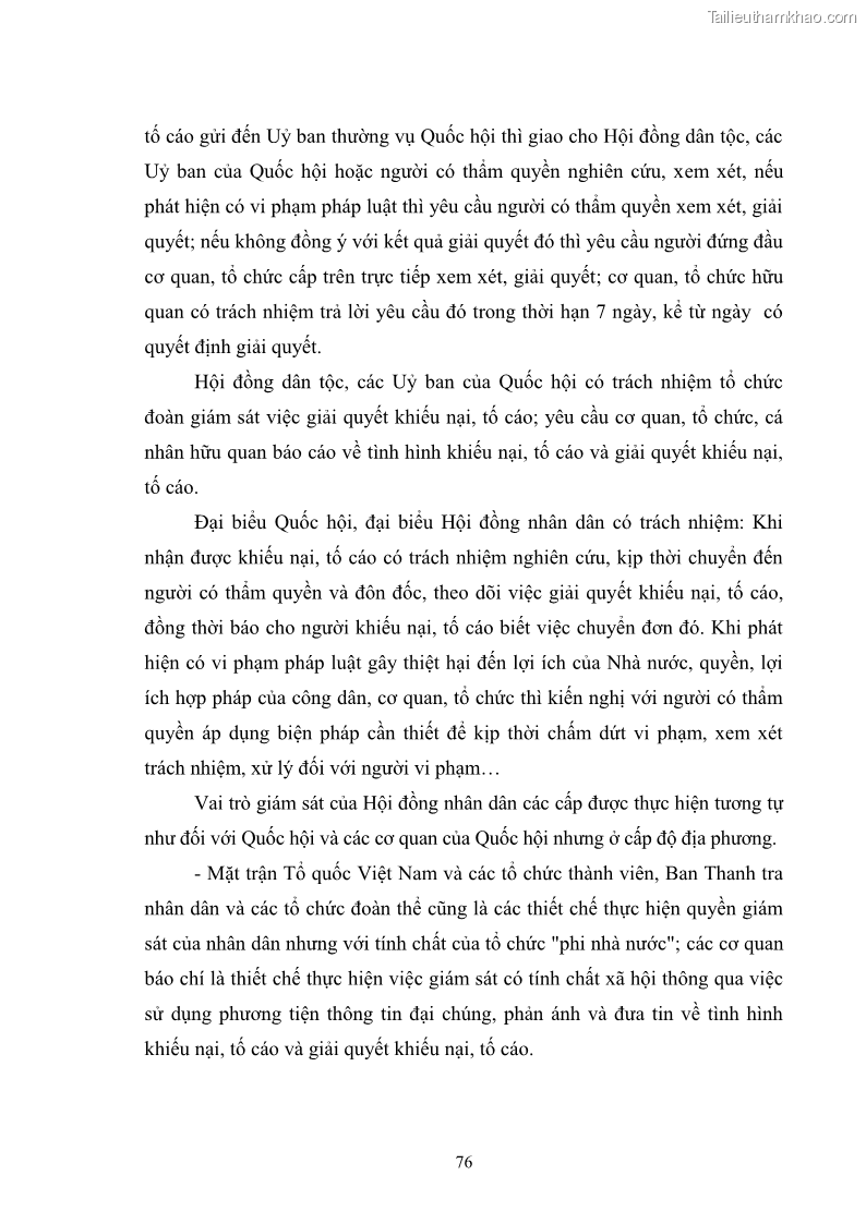 Luận văn thạc sĩ luật học Cơ chế giải quyết khiếu nại hành chính ở Việt Nam hiện nay và vấn đề hoàn thiện - 11 Trang 81