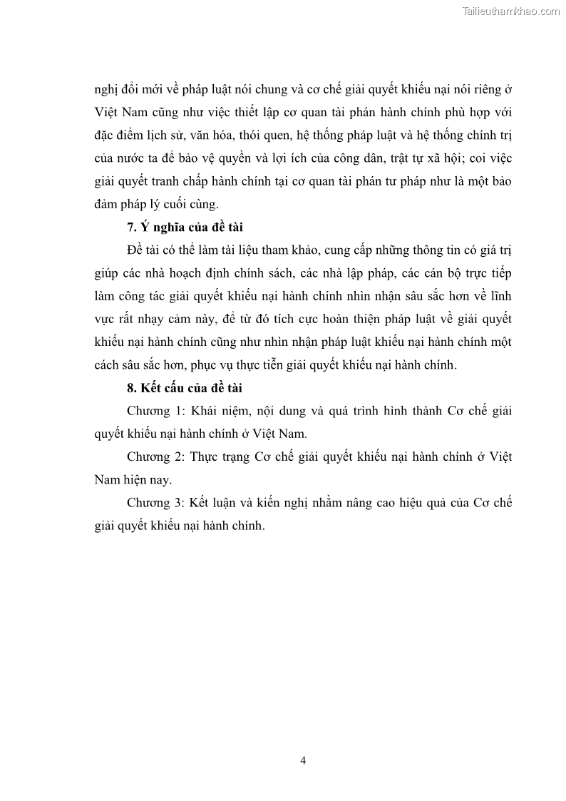 Luận văn thạc sĩ luật học Cơ chế giải quyết khiếu nại hành chính ở Việt Nam hiện nay và vấn đề hoàn thiện - 2 Trang 9