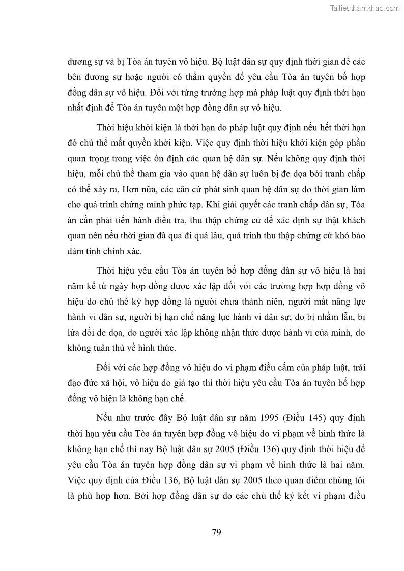 Luận Văn Thạc Sĩ Luật Học Điều kiện có hiệu lực của hợp đồng dân sự - 11 Trang 81