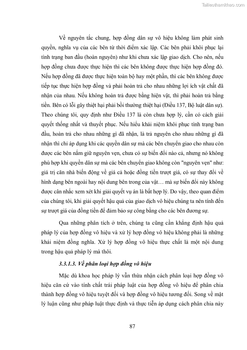 Luận Văn Thạc Sĩ Luật Học Điều kiện có hiệu lực của hợp đồng dân sự - 12 Trang 89