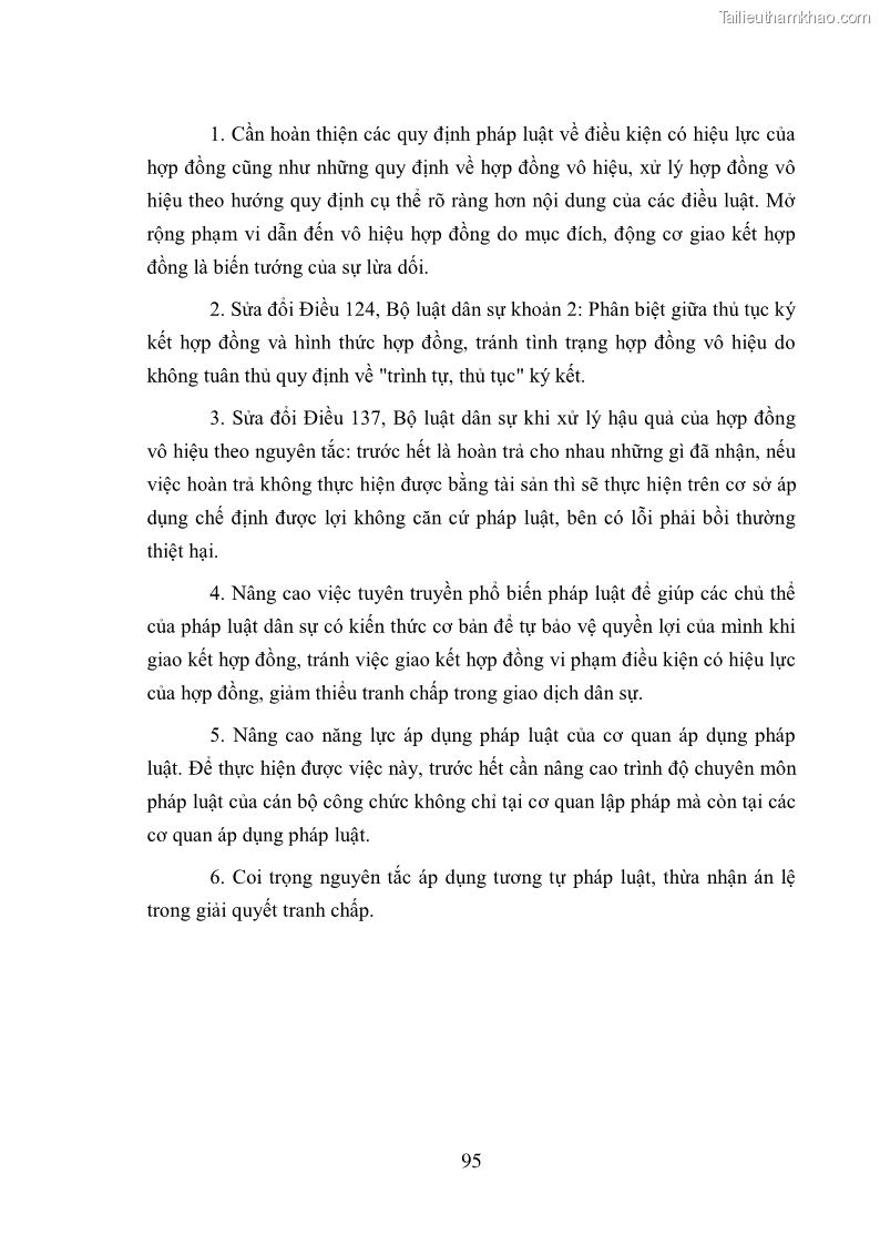 Luận Văn Thạc Sĩ Luật Học Điều kiện có hiệu lực của hợp đồng dân sự - 13 Trang 97