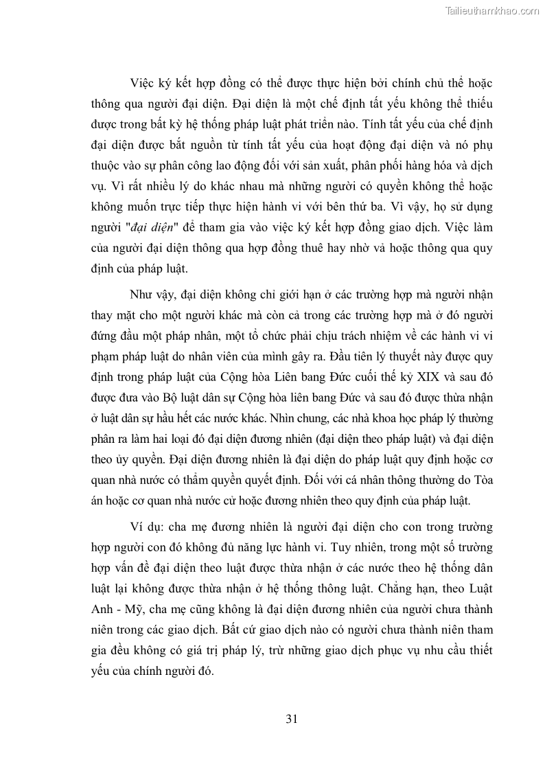 Luận Văn Thạc Sĩ Luật Học Điều kiện có hiệu lực của hợp đồng dân sự - 5 Trang 33