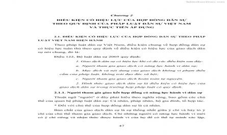 Luận Văn Thạc Sĩ Luật Học Điều kiện có hiệu lực của hợp đồng dân sự - 7