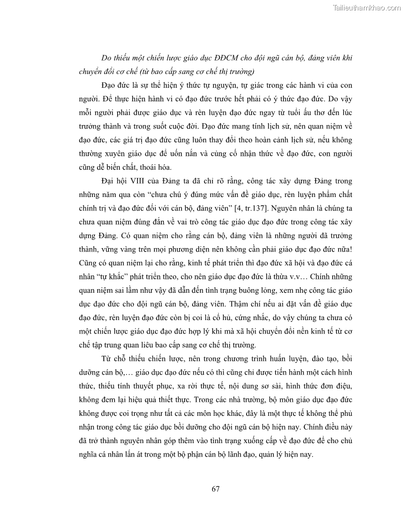 Luận văn thạc sĩ luật học Tư tưởng Hồ Chí Minh về đạo đức cán bộ - 10 Trang 73