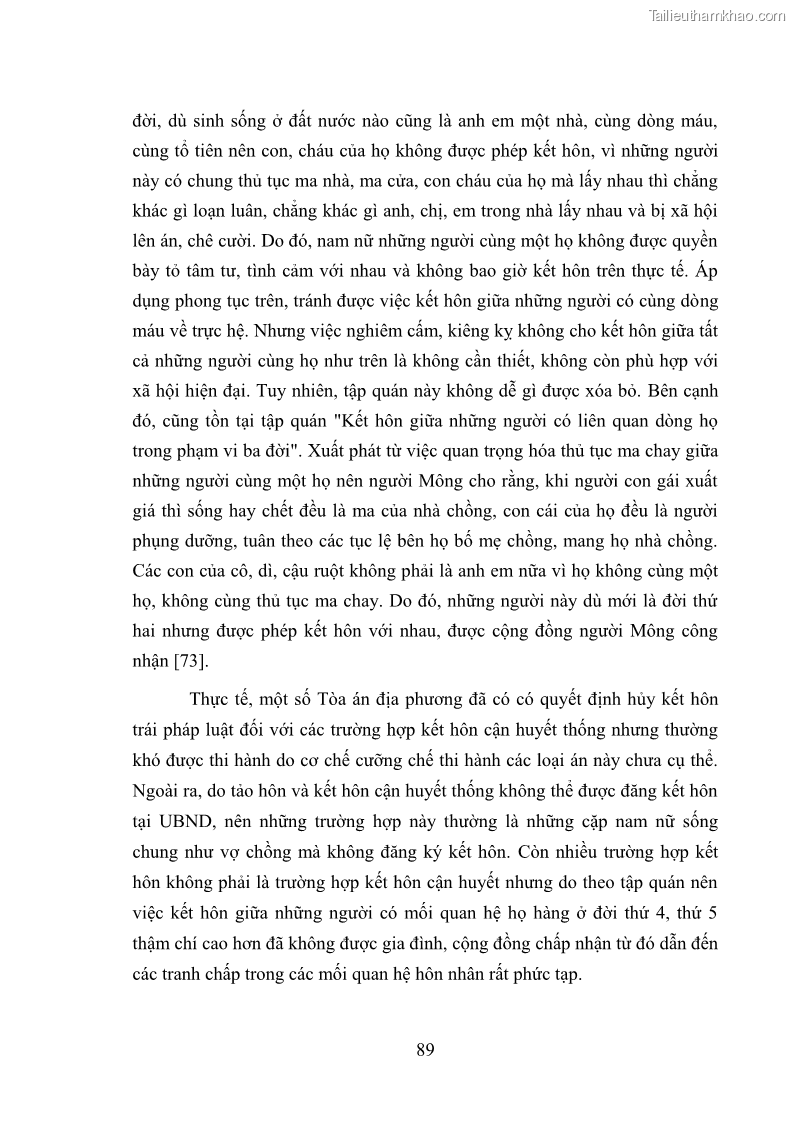 Luận văn thạc sĩ luật học Cấm kết hôn theo Luật Hôn nhân và gia đình Việt Nam năm 2000 - 12 Trang 89