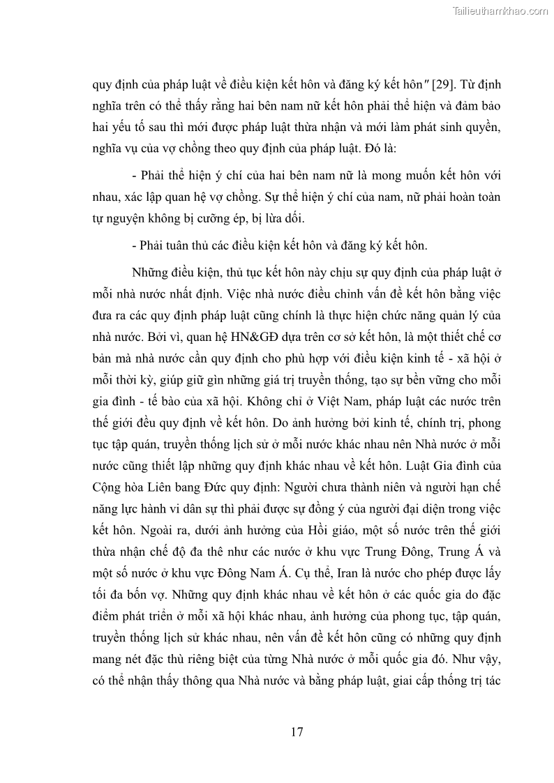 Luận văn thạc sĩ luật học Cấm kết hôn theo Luật Hôn nhân và gia đình Việt Nam năm 2000 - 3 Trang 17