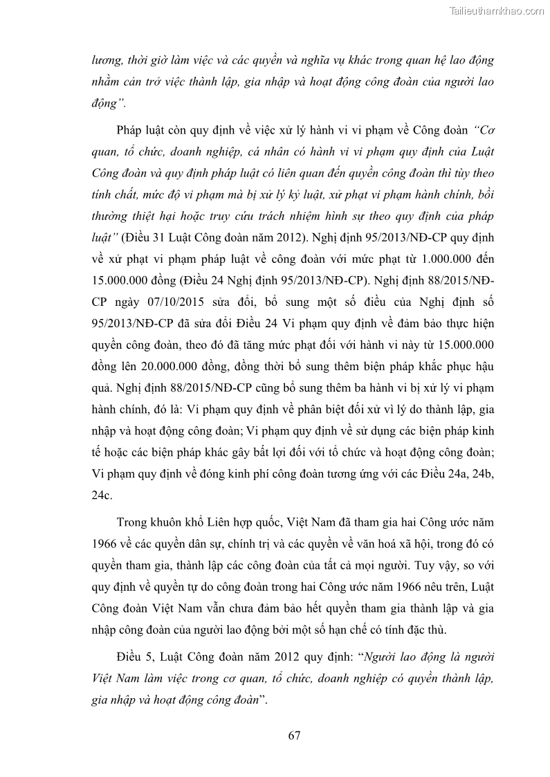 Luận văn thạc sĩ luật học Cấm phân biệt đối xử trong pháp Luật lao động Việt Nam - Thực trạng và một số kiến nghị - 10 Trang 73