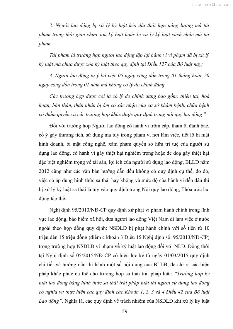 Luận văn thạc sĩ luật học Cấm phân biệt đối xử trong pháp Luật lao động Việt Nam - Thực trạng và một số kiến nghị - 9 Trang 65