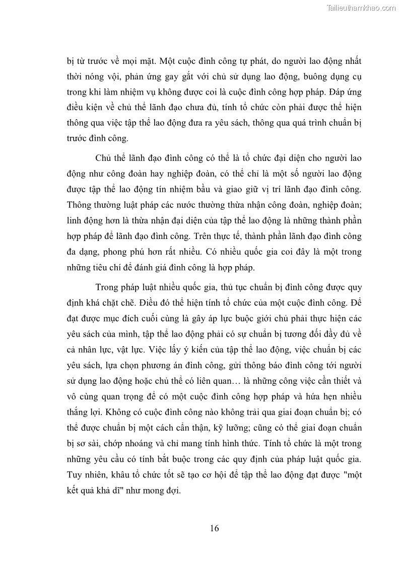 Luận văn thạc sĩ luật học Cấm và hạn chế đình công trong pháp luật Lao động Việt Nam - 3 Trang 17