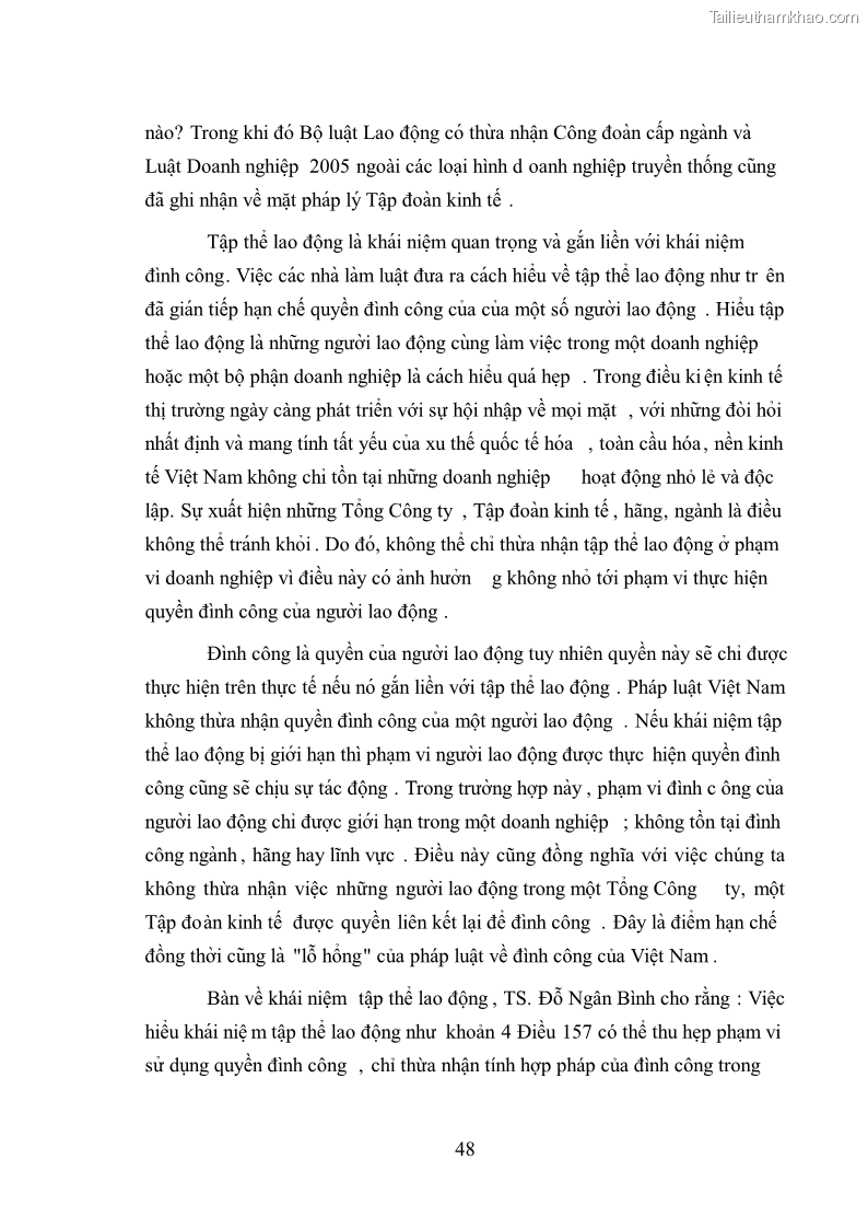 Luận văn thạc sĩ luật học Cấm và hạn chế đình công trong pháp luật Lao động Việt Nam - 7 Trang 49