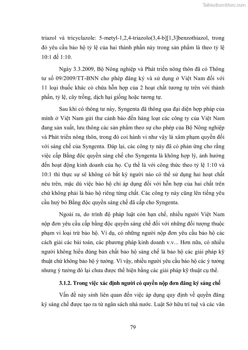 Luận văn thạc sĩ luật học Cân bằng lợi ích trong bảo hộ quyền sở hữu công nghiệp đối với sáng chế - 11 Trang 81